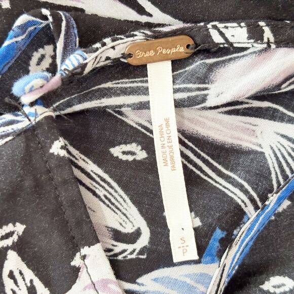 Free People First Kiss Botanical Night Maxi Dress Size S Blue Floral Boho - Picture 9 of 12